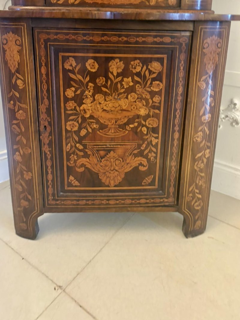 Antique 19th Century Quality Dutch Marquetry Corner Cabinet